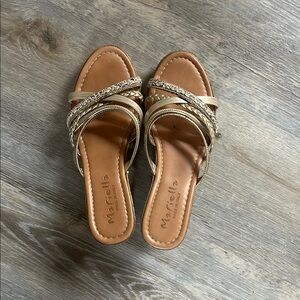 Tan Leather Wedge Sandals with Minimalist Design